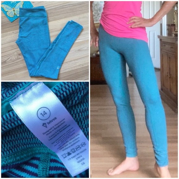 🍋 Reversible Rhythmic tights Size 14 kids/4 Adults - Picture 1 of 9